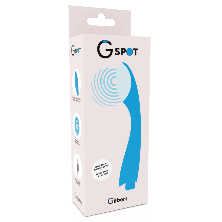 G-SPOT Vibrateur Gylbert Turquoise Bleu G-Spot — accessoires inclus
