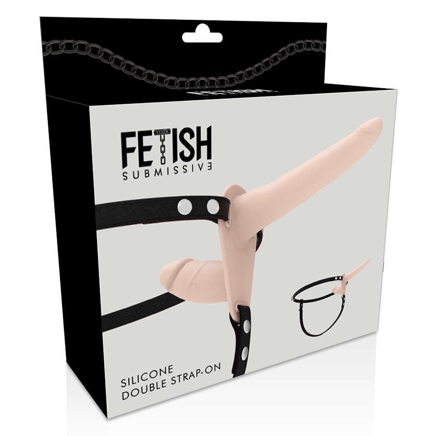 FETISH SUBMISSIVE HARNESS DOUBLE PÉNÉTRATION CHAIR — accessoires inclus