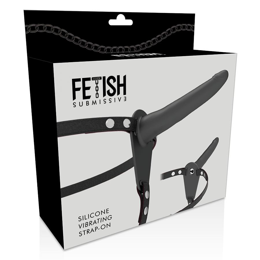 FETISH SUBMISSIVE HARNESS VIBRATEUR SILICONE NOIR 15 CM — vue arrière
