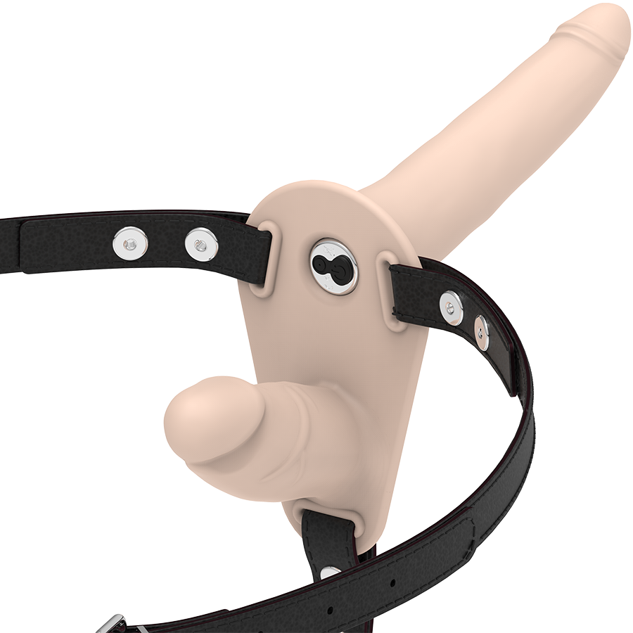 FETISH SUBMISSIVE HARNESS VIBRATEUR FLESH UP DOUBLE PÉNÉTRATION - Aura Intime