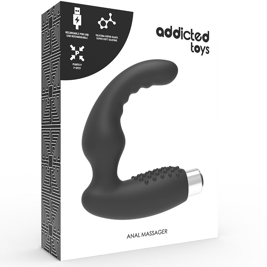 ADDICTED TOYS Vibrateur Prostatique Rechargeable Modèle 2 - Noir — accessoires inclus