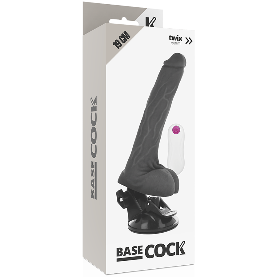 BASECOCK Vibrateur Réaliste Télécommande Noir 19 Cm -O- 4 Cm — vue arrière