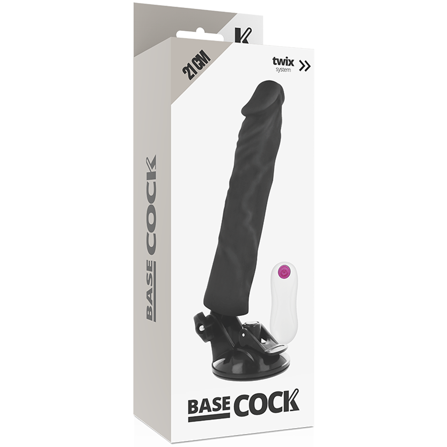 BASECOCK Vibrateur Réaliste Télécommande Noir 21 Cm -O- 4 Cm — vue arrière