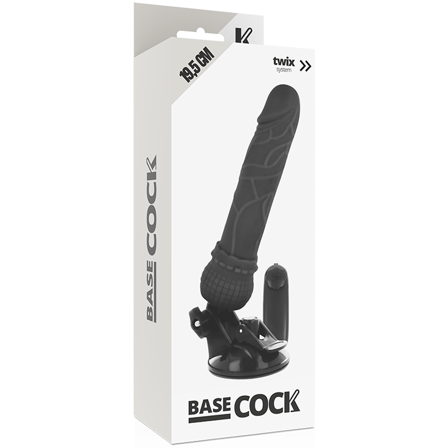 BASECOCK Vibrateur Réaliste Télécommande Noir 19.5 Cm -O- 4 Cm — vue arrière