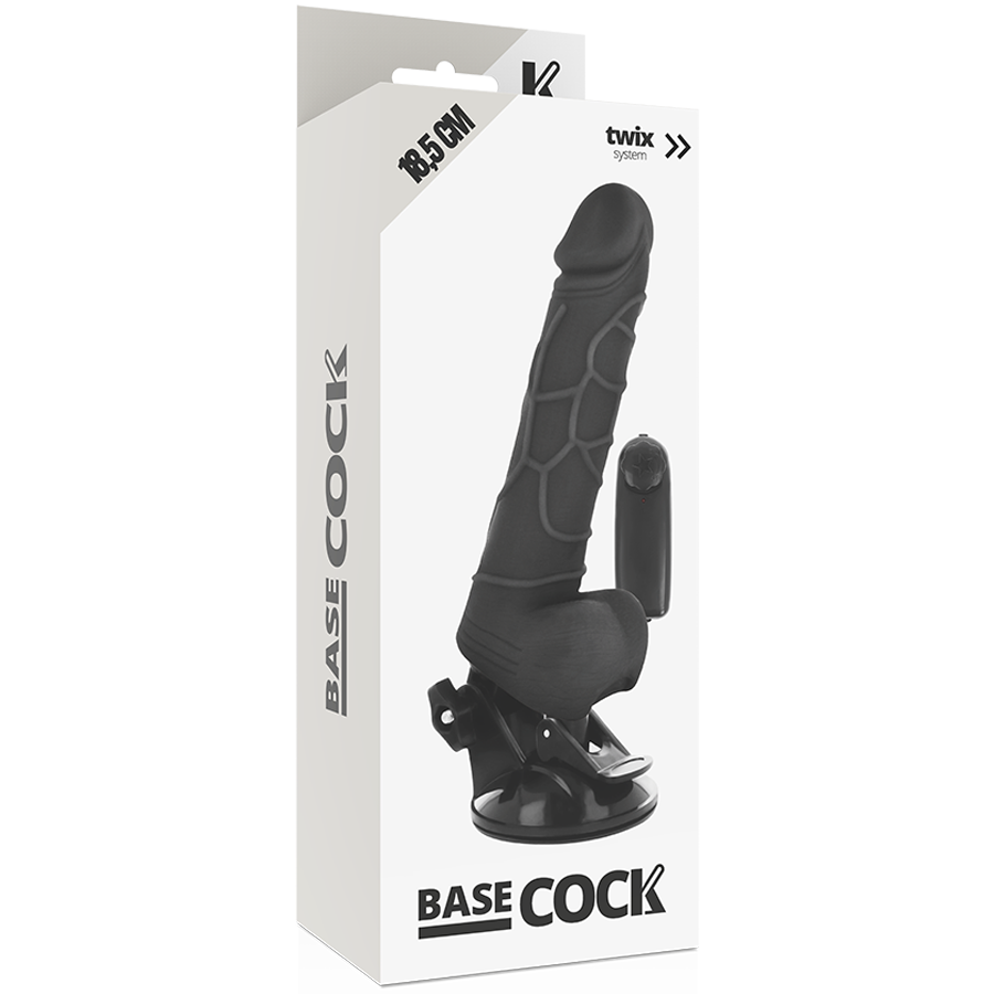BASECOCK Vibrateur Réaliste Télécommande Noir 18.5 Cm -O- 4Cm — vue arrière