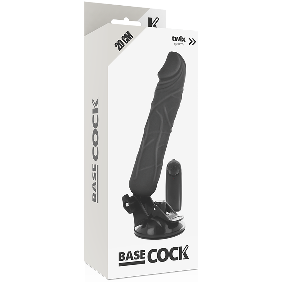 BASECOCK Vibrateur Réaliste Télécommande Noir 20 Cm -O- 4 Cm — vue arrière