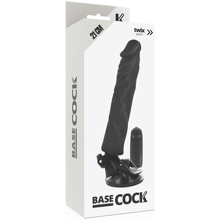 BASECOCK Vibrateur Réaliste Télécommande Noir 21 Cm -O- 4 Cm — vue arrière