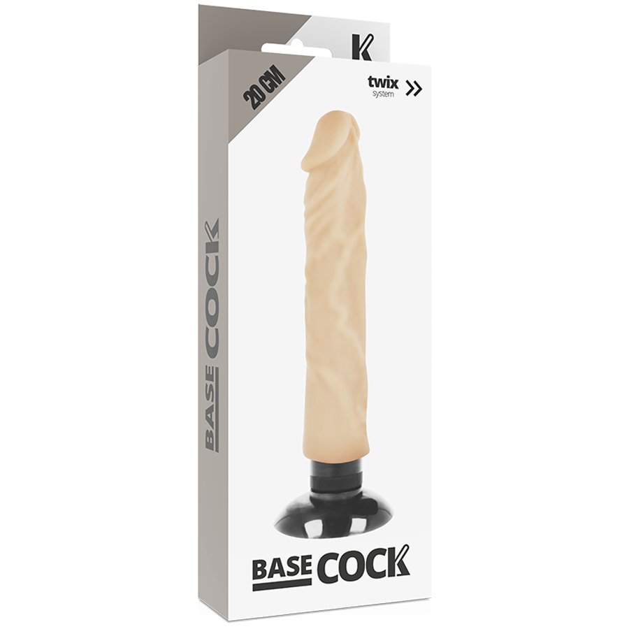 BASECOCK Vibrateur Réaliste 2-1 Naturel 20 Cm -O- 4 Cm — accessoires inclus