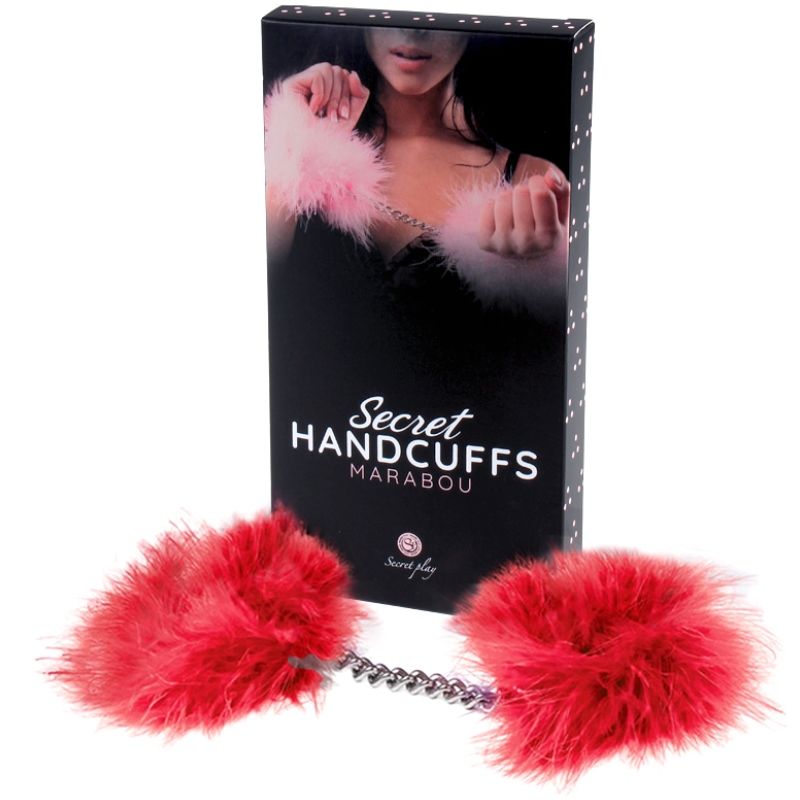 SECRETPLAY 100% FETISH Menottes Marabou Rouge — vue détaillée