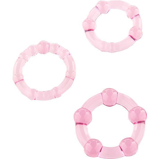 SEVEN CREATIONS ENSEMBLE TROIS ANNEAUX PÉNIS ROSE - Aura Intime