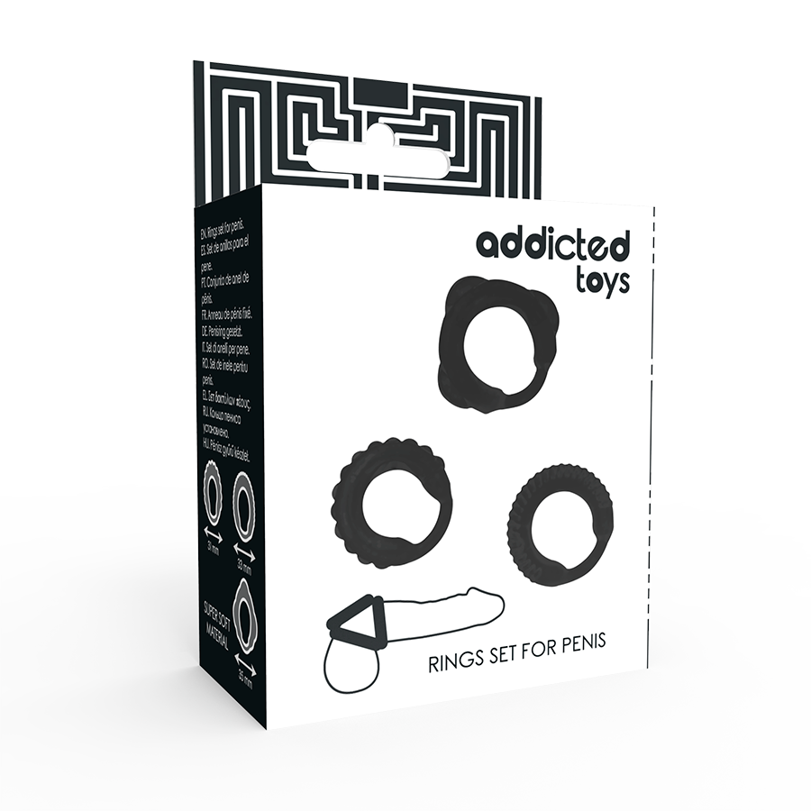 ADDICTED TOYS Ensemble C-Ring Noir — vue arrière