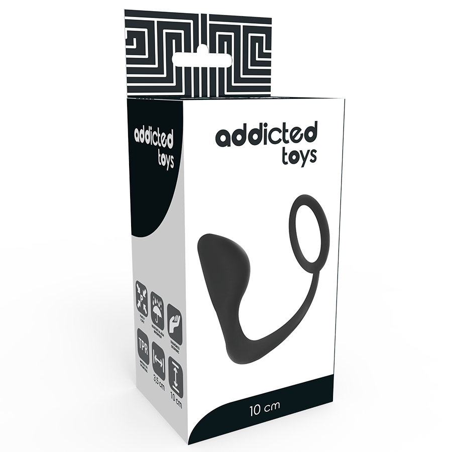 ADDICTED TOYS Plug Anal Anneau Pénis Noir — vue arrière