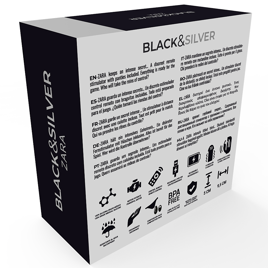BLACK&SILVER Stimulateur À Télécommande Zara Culotte Gratuite — accessoires inclus