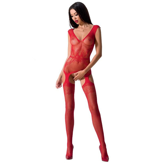PASSION WOMAN Femme Bs062 Bodystocking Rouge Taille Unique - Aura Intime