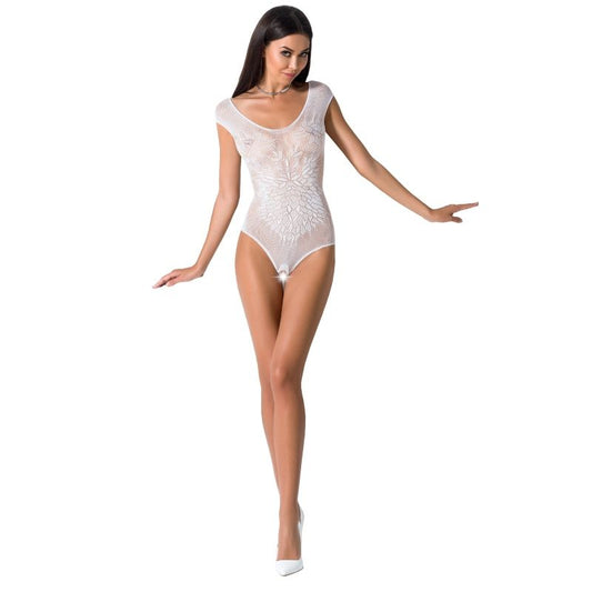 PASSION WOMAN Femme Bs064 Bodystocking Blanc Taille Unique - Aura Intime
