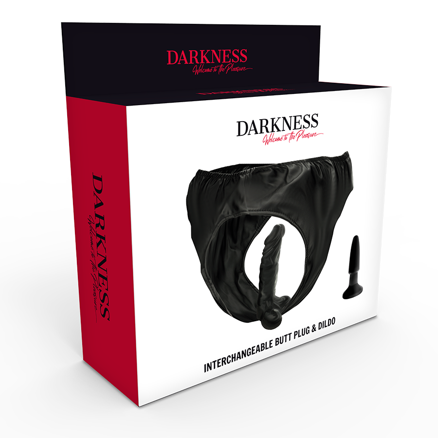 DARKNESS SENSATIONS Culotte Plug Gode Interchangeable — vue arrière