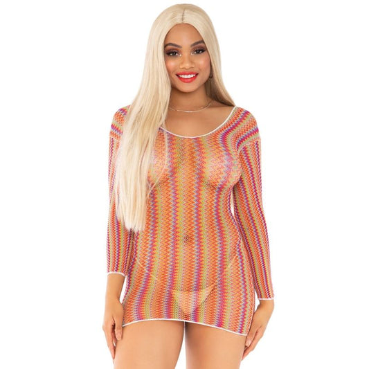 LEG AVENUE DRESSES Zigzag Mini Robe Multicolore Taille Unique - Aura Intime