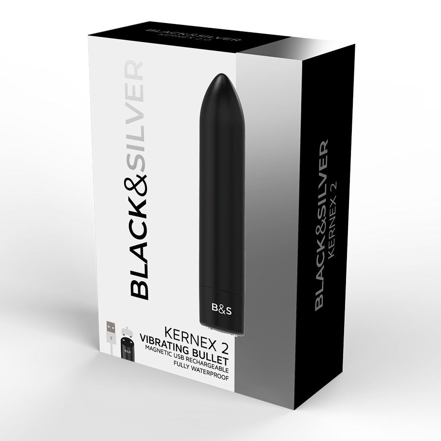 BLACK&SILVER Balle Magnétique Vibrante Noire Kernex 2 — accessoires inclus