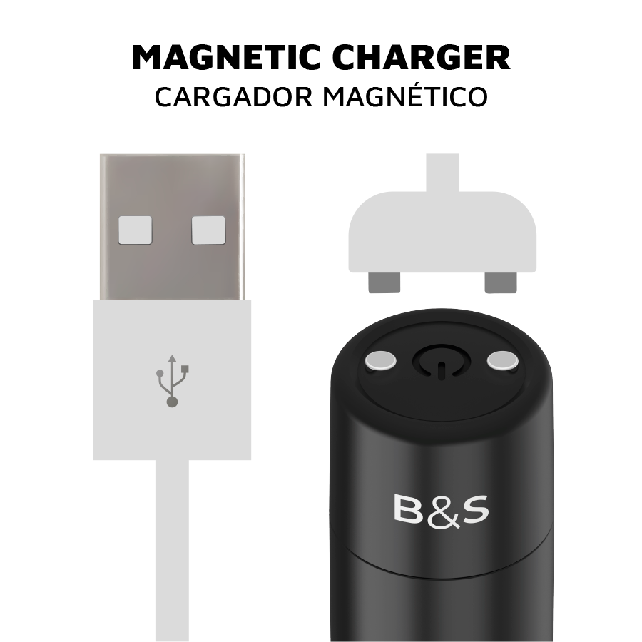BLACK&SILVER Balle Magnétique Vibrante Noire Kernex 2 — vue arrière