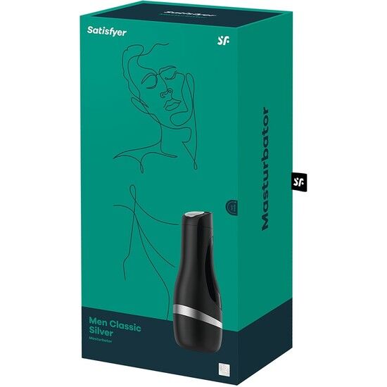 SATISFYER MEN MASTURBATEUR HOMME CLASSIQUE ARGENT — vue détaillée