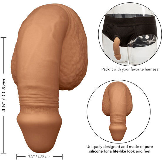 CALEXOTICS EMBALLAGE SILICONE PÉNIS 12.75 CM CARAMEL — vue arrière