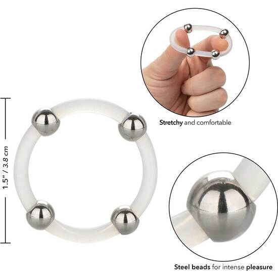CALEXOTICS BAGUE SILICONE PERLÉE ACIER L — vue détaillée