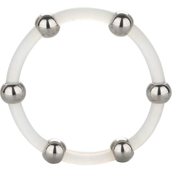 CALEXOTICS BAGUE SILICONE PERLÉE ACIER XL - Aura Intime
