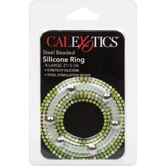 CALEXOTICS BAGUE SILICONE PERLÉE ACIER XL — vue détaillée