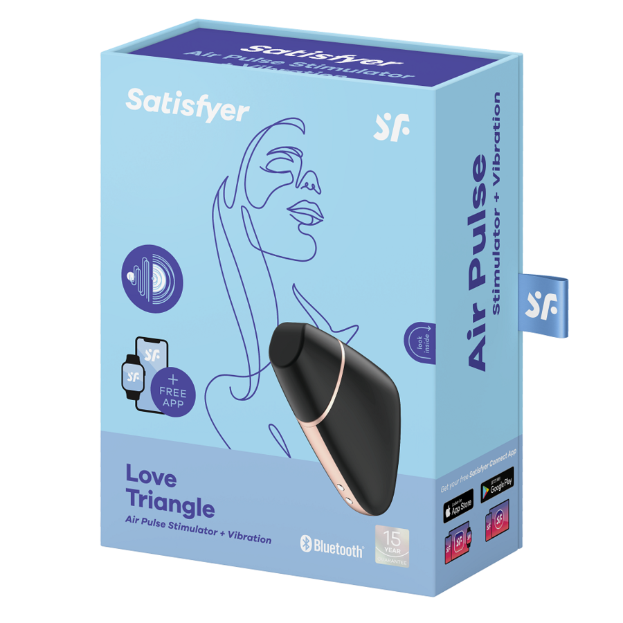 SATISFYER CONNECT Stimulateur Vibrateur Air Love Triangle Noir — vue arrière