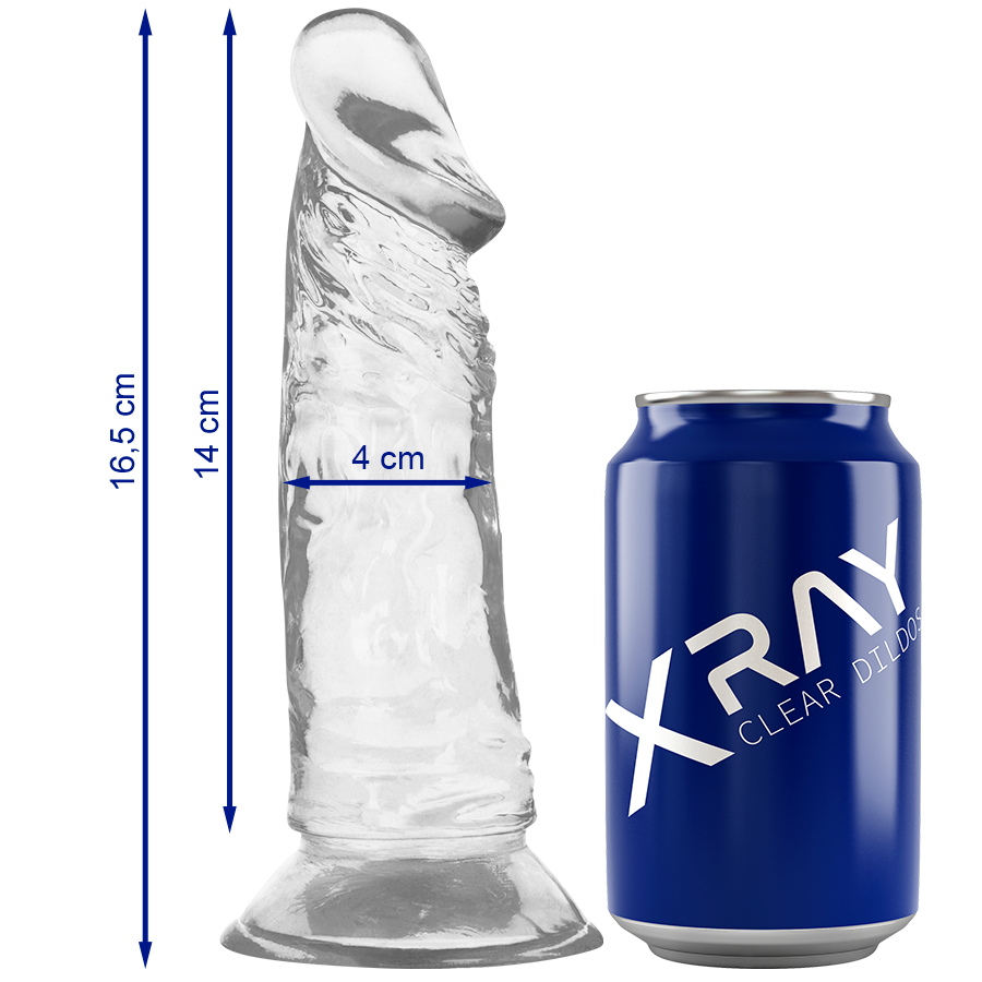 X RAY XRAY CLEAR DILDO TRANSPARENTE 16.5CM X 4CM - Aura Intime