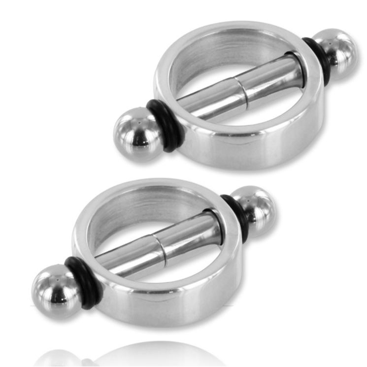 METAL HARD Pinces Tétons Magnétiques Durs Métal Paire - Aura Intime