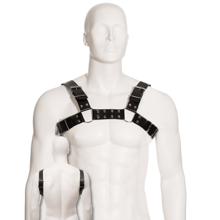 LEATHER BODY Harnais Bull Dog Noir - Aura Intime