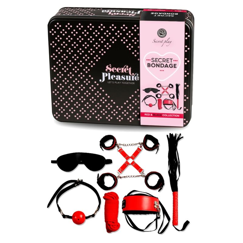 SECRETPLAY 100% FETISH Bdsm Set 6 Pcs Rouge Collection — vue détaillée