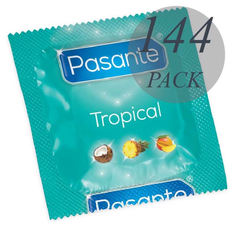 PASANTE PRÉSERVATIFS SAVEURS TROPICALES 144 UNITÉS — vue détaillée