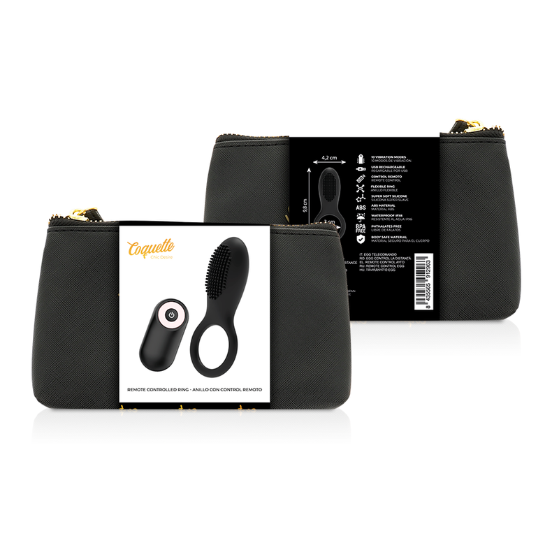 COQUETTE TOYS COCKRING TÉLÉCOMMANDE RECHARGEABLE NOIR/ OR — vue détaillée
