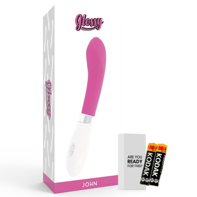GLOSSY JOHN VIBRATEUR ROSE — accessoires inclus