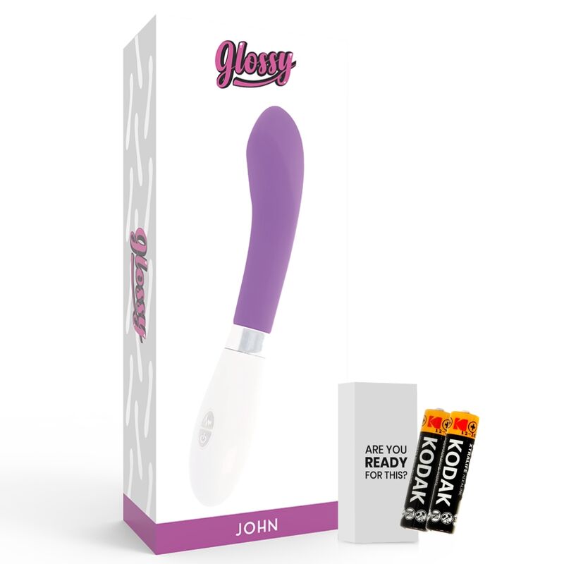 GLOSSY JOHN VIBRATEUR VIOLET — accessoires inclus