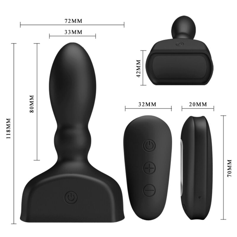 MR PLAY Télécommande Plug Anal Gonflable Noir — accessoires inclus
