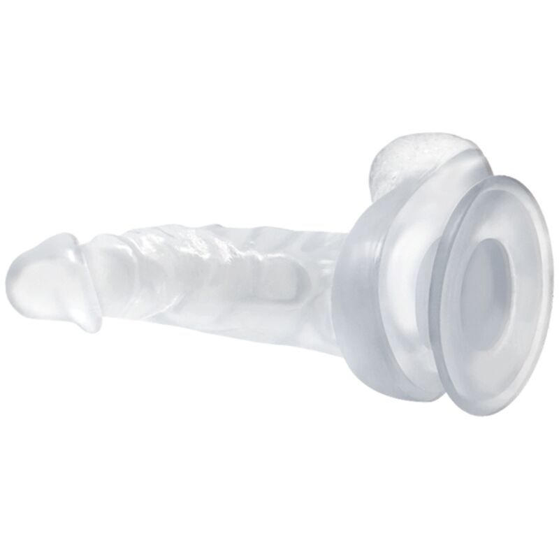BAILE DILDOS GODE RÉALISTE VENTOUSE TESTICULES 16.7 CM TRANSPARENT — vue détaillée