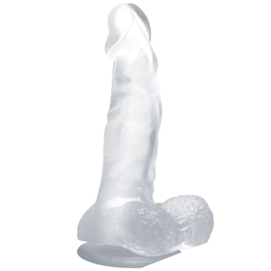 BAILE DILDOS GODE RÉALISTE VENTOUSE TESTICULES 16.7 CM TRANSPARENT - Aura Intime