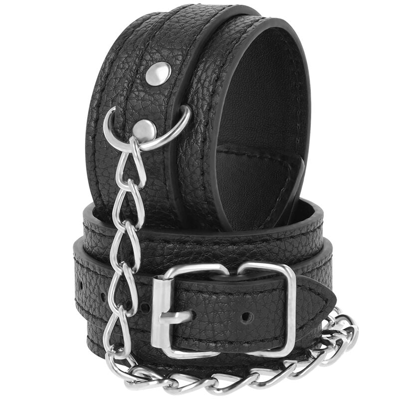 DARKNESS BONDAGE Menottes Cuir Texturé Noir — vue détaillée