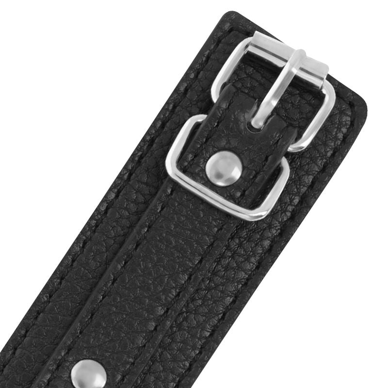 DARKNESS BONDAGE Menottes Cuir Texturé Noir — vue arrière