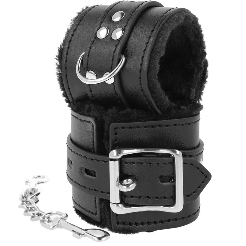 DARKNESS BONDAGE Menottes Bdsm Doublées Noires — vue détaillée