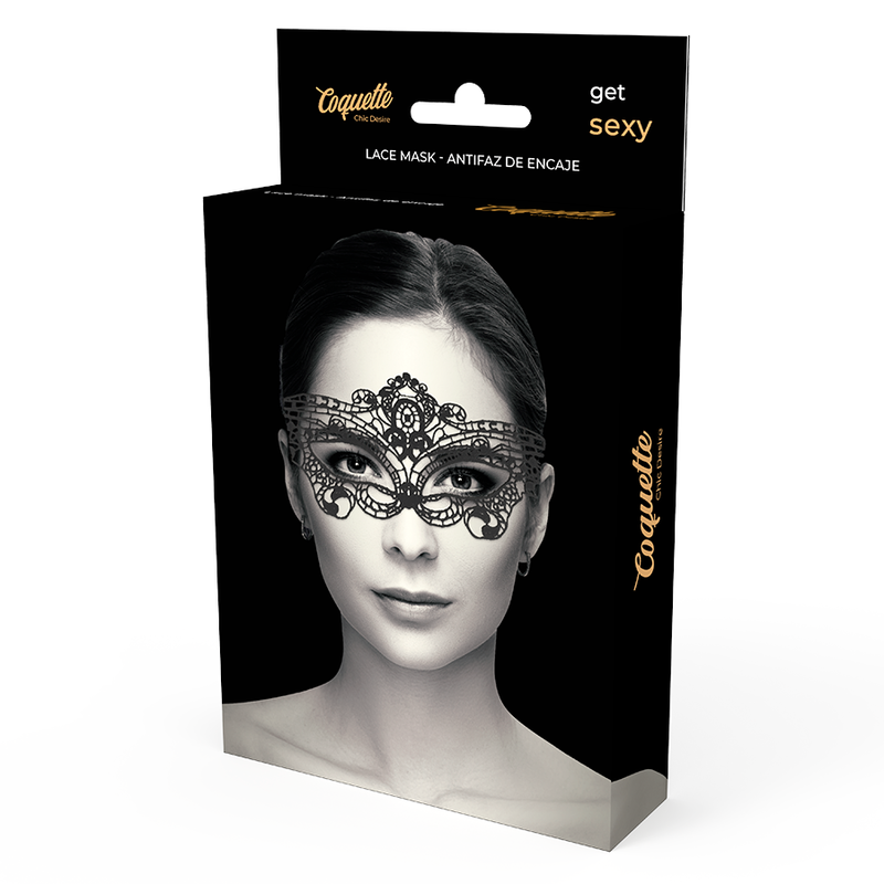 COQUETTE ACCESSORIES Masque Fine Dentelle Noire — accessoires inclus