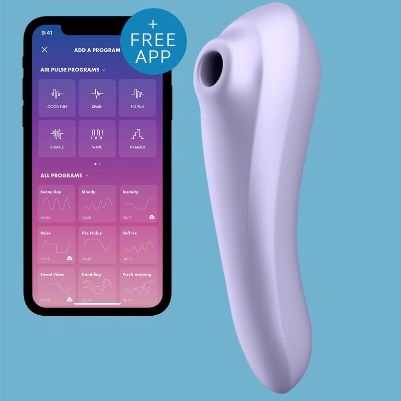 SATISFYER CONNECT Vibrateur Dual Pleasure Air Pulse Mauve — vue arrière
