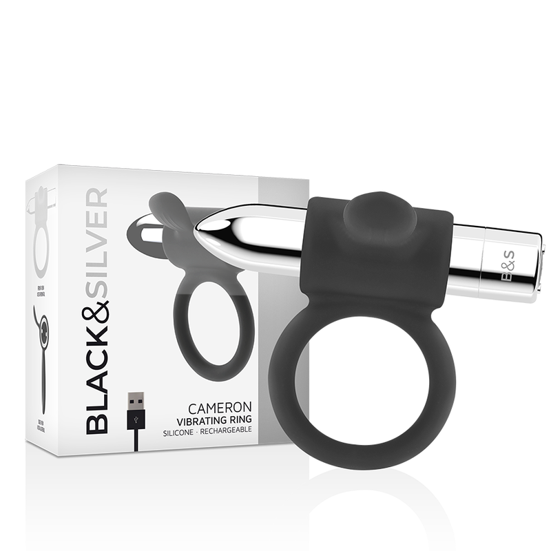 BLACK&SILVER BAGUE RECHARGEABLE CAMERON ARGENT — vue détaillée