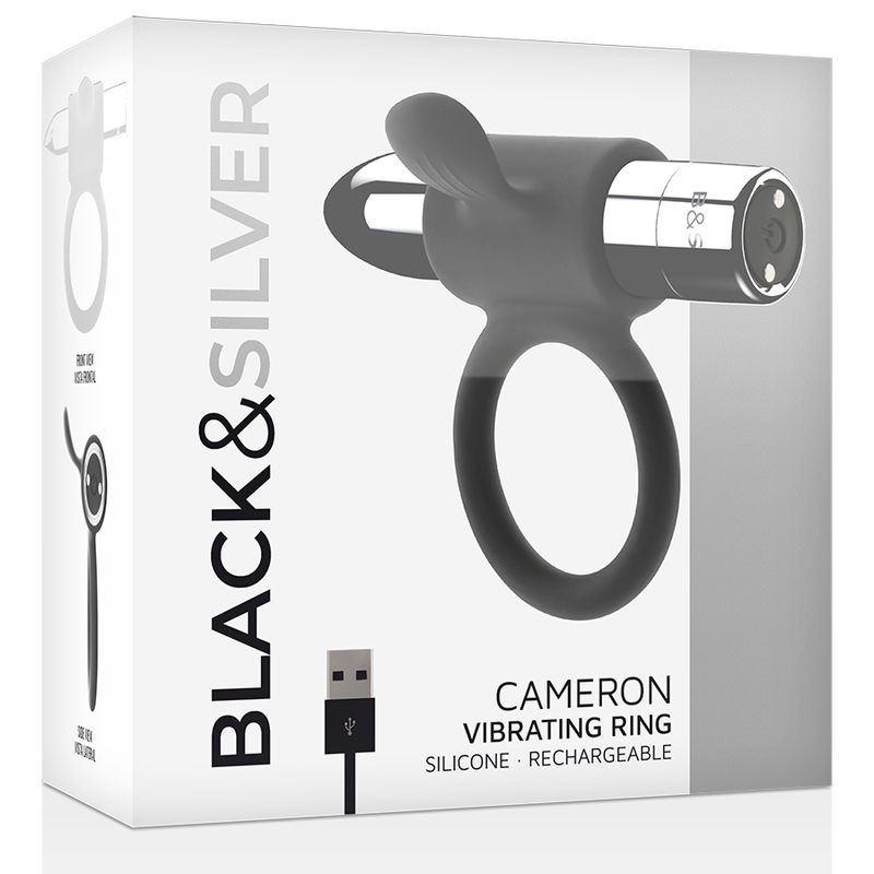 BLACK&SILVER BAGUE RECHARGEABLE CAMERON ARGENT — accessoires inclus