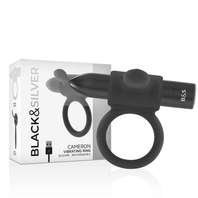 BLACK&SILVER BAGUE RECHARGEABLE CAMERON NOIR — vue détaillée