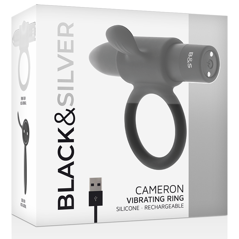 BLACK&SILVER BAGUE RECHARGEABLE CAMERON NOIR — accessoires inclus