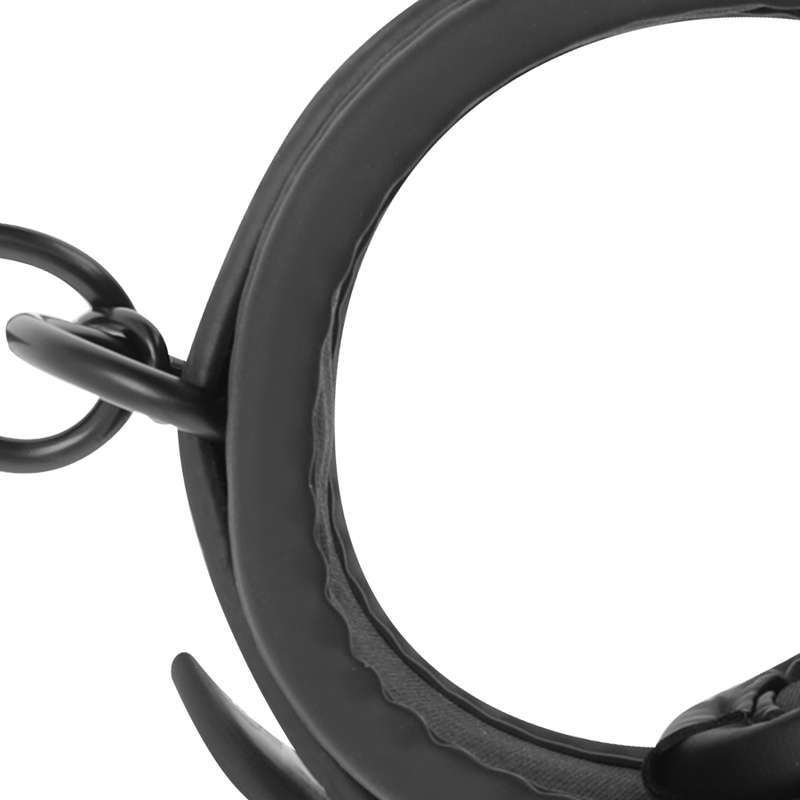 FETISH SUBMISSIVE BONDAGE Menottes Cuir Végétalien Doublure Noprène — vue arrière